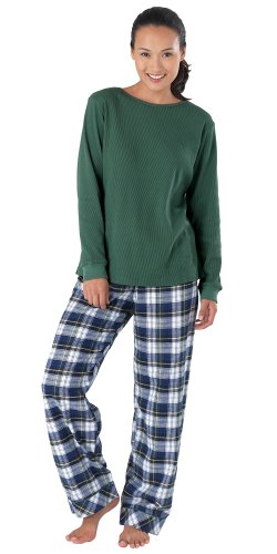 Tartan Plaid Thermal Top PJs for Women LRG (12-14)