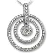 14K White Gold Diamond Circle Pendant - 0.75 Ct.