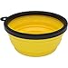 2 Pack Collapsible Travel Dog & Cat Bowl [FREE Carabiner] BPA Free - Pet Bowl for Large Small Dogs Cats & Puppy - Best Foldable Expandable Cup Dish Feeding Feeder Food Water Camping [Yellow & Red]