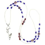 USA Flag Patriotic Hand Painted Glass Beads Lanyard