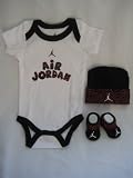 Nike Jordan Infant New Born Baby Boy Girl Shoulder Bodysuit, Booties and Cap 0-6 Months with 