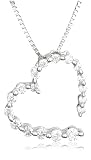 14k Choice of White or Yellow Gold Diamond Journey Heart Pendant (1/4 cttw, H-I Color, I1-I2 Clarity)