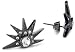 House of Harlow Gunmetal Half Shaped Stargazer Earrings 1960