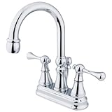 Kingston Brass KS2611BL Vintage 4-Inch Centerset Lavatory Faucet with Brass Pop-Up, Polished Chrome 