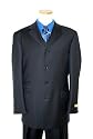 Steve Harvey Solid Navy Super 120's Wool Wideleg Vested Suit By Zanetti