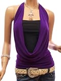 Patty Women Cowl Neck Twist Back Halter 2 pcs Party Cami Top