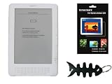 Premium Clear Silicone Skin Case and Screen Protector for Amazon Kindle DX E-Book Reader