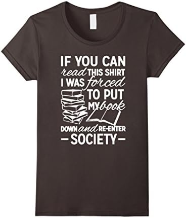 Women's Book Shirts - Book Reading Lover Shirt XL Asphalt