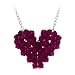 Sterling Silver Red Swarovski Elements Heart Pendant on Rolo Chain, 16+3