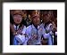 Costumed Dancers at the Fiesta De La Virgen Del Carmen, Pisac, Cuzco, Peru Costume & Fashion Framed Art Poster Print by Grant Dixon, 22x18