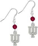 Indiana Hoosiers Round Crystal Earrings