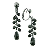 Onyx Dreams Multi Tiered Beaded Clip On Earrings