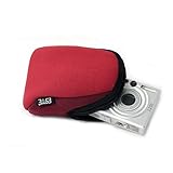 Neoprene Rugged Camera Case with Detachable Shoulder Strap and Key Ring (Red) for the Kodak Easyshare V1233