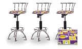 3 24"-29" Los Angeles Lakers NBA Themed Seat Chrome Adjustable Specialty / Custom Barstools Set