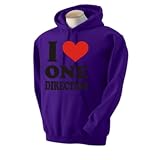 I Love One Direction Hooded Sweatshirt Hoody All sizes Available in Purple (Black Text)
