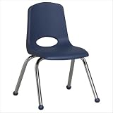 Ecr4kids 14" Plastic School Stack Chair Chrome-navy with Glide Ecr4kids 14" Plastic School Stack Chair Chrome-navy with Glide