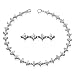 Diamond Cubic Zirconia Star Floweret Link Platinum Overlay CAREFREE Sterling Silver Bracelet