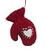 5" Plush Red & White Sequin Heart Mitten Christmas Ornament