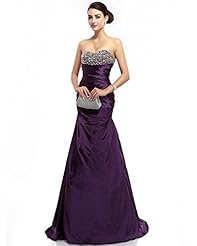 Sweetheart Natural   Waistline Mermaid Floor Length Beaded Lace Taffeta Prom Dress 