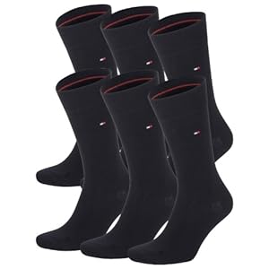 TOMMY HILFIGER Herren Classic Casual Business Socken 6er Pack black 200 - 39/42