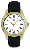 Rotary GS02794/01 Gents Gold PVD Stainless Steel Watch with Black Leather Strap