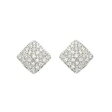 14K White Gold 1/3 ct. Diamond Square Shaped Fashion Earrings