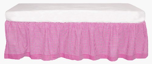 Tadpoles Classic Gingham Crib Skirt - Fuchsia