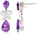 Sterling Silver Pear Shaped Amethyst and Diamond title=