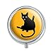 Black Cat Lifting Leg and Licking Pill Case Trinket Gift Box
