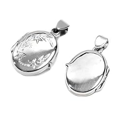 Sterling Silver Locket Pendant, Size: 21mm (NS-PK370006)