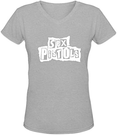 Goonowe Female's Custom Sex Pistols V-neck T-Shirt S Grey
