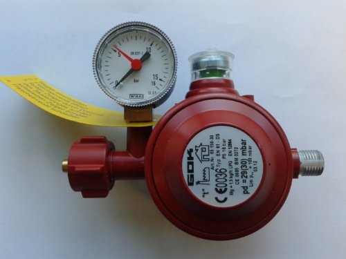 GOK Haushaltsregler / Gasregler für den Einsatz in geschlossenen Räumen, Betriebsdruck:29 (30) mbar GOK Haushaltsregler / Gasregler für den Einsatz in geschlossenen Räumen, Betriebsdruck:29 (30) mbar