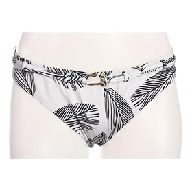 BCBG MAXAZRIA Ladies B&W Palm Leaf Belted Bikini Bottom