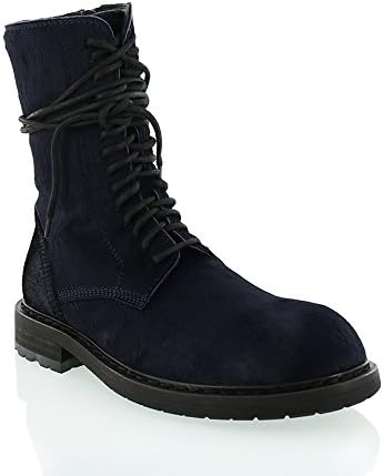 Ann Demeulemeester Blue Pony Hair Hiking Boot