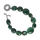 Carolyn Pollack Sterling Silver and Malachite Colorful Pebbles Bracelet