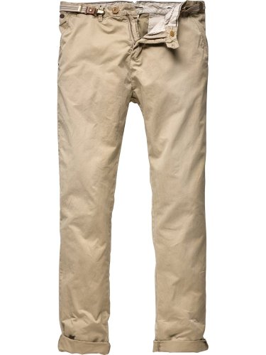 Scotch & Soda Herren Hose 12010280003 - City chino pant, Gr. 33/34, Braun (06 - sand) Preisvergleich