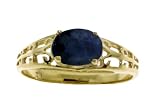 Genuine Oval Sapphire 14k Gold Filigree Ring
