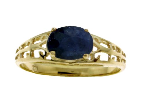 Genuine Oval Sapphire 14k Gold Filigree Ring