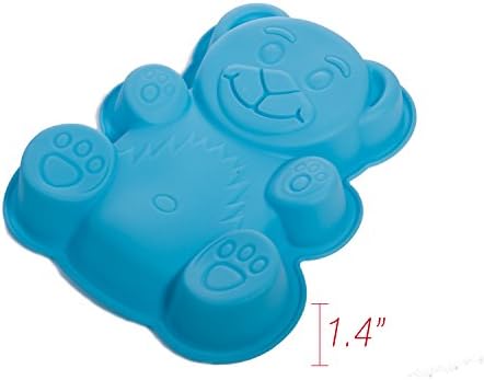 Cooking Classics Teddy Bear Silicone Cake Mold Pan,blue