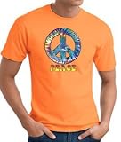 PEACE TIE DYED Sign Symbol Adult T-shirt Tee Shirt - Orange Sherbert