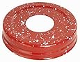 Package of 12 - Red Speckled Metal Small Mouth Canning Jar Lids with 1-1/16" Hole