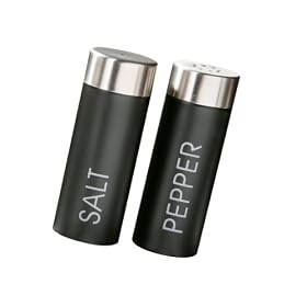 Premier Housewares Salt and Pepper Shakers Set, Black Enamel