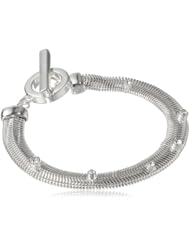 Anne Klein "Caviar" Snake Crystal Pave Chain Bracelet, 7.5"
