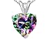 Jewelry : 2.00 cts Genuine Mystic RainbowTopaz Heart Emerald Pendant - 14kt White or Yellow Gold