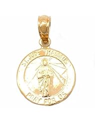 St. Jude Thaddeus Charm 14k Gold 11.5mm