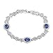 iCAREu Platinum Plated Diamonds and Blue Zircons Bracelet for Women, Girls,8