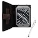Black & Brown Stylish Melrose Leather Portfolio Cover Vangoddy Brand Dauphine Series Carrying Case with Unique Easy Elastic Efficiency Strap for New Amazon Kindle Touch & Kindle Touch 3G + Vangoddy Kindle Touch Tablet 3 in 1 Stylus Pen w/Stylus, Laser Pointer, & LED Light (Stylus Batteries Included)!!