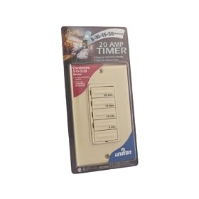Leviton 6230M-I 1000W 20A 1Hp-120V, 120 Volt Ac 60Hz, Single-Pole, Decora, Four Preset 5-10-15-30... by Leviton