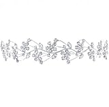 Bling Jewelry White Gold-Plated Crystal Flower and Leaf Vines Bridal Tiara Headband