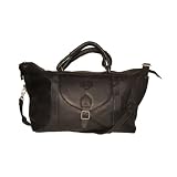 MLB Washington Nationals Black Leather Top Zip Travel Bag